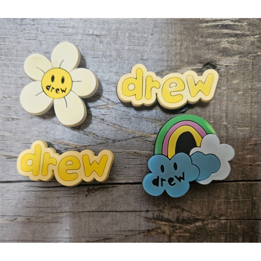 Drew House Justin Bieber Charm Set of 4 Flower Rainbow Shoe Decoration